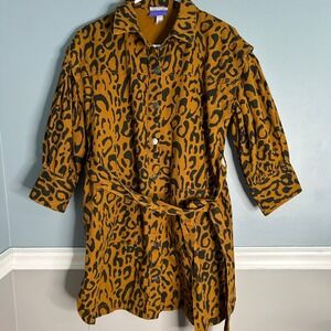 Future Collective‎ Kahlana Barfield Brown Leopard Print Utility dress Size 2